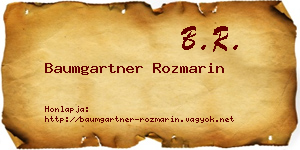 Baumgartner Rozmarin névjegykártya